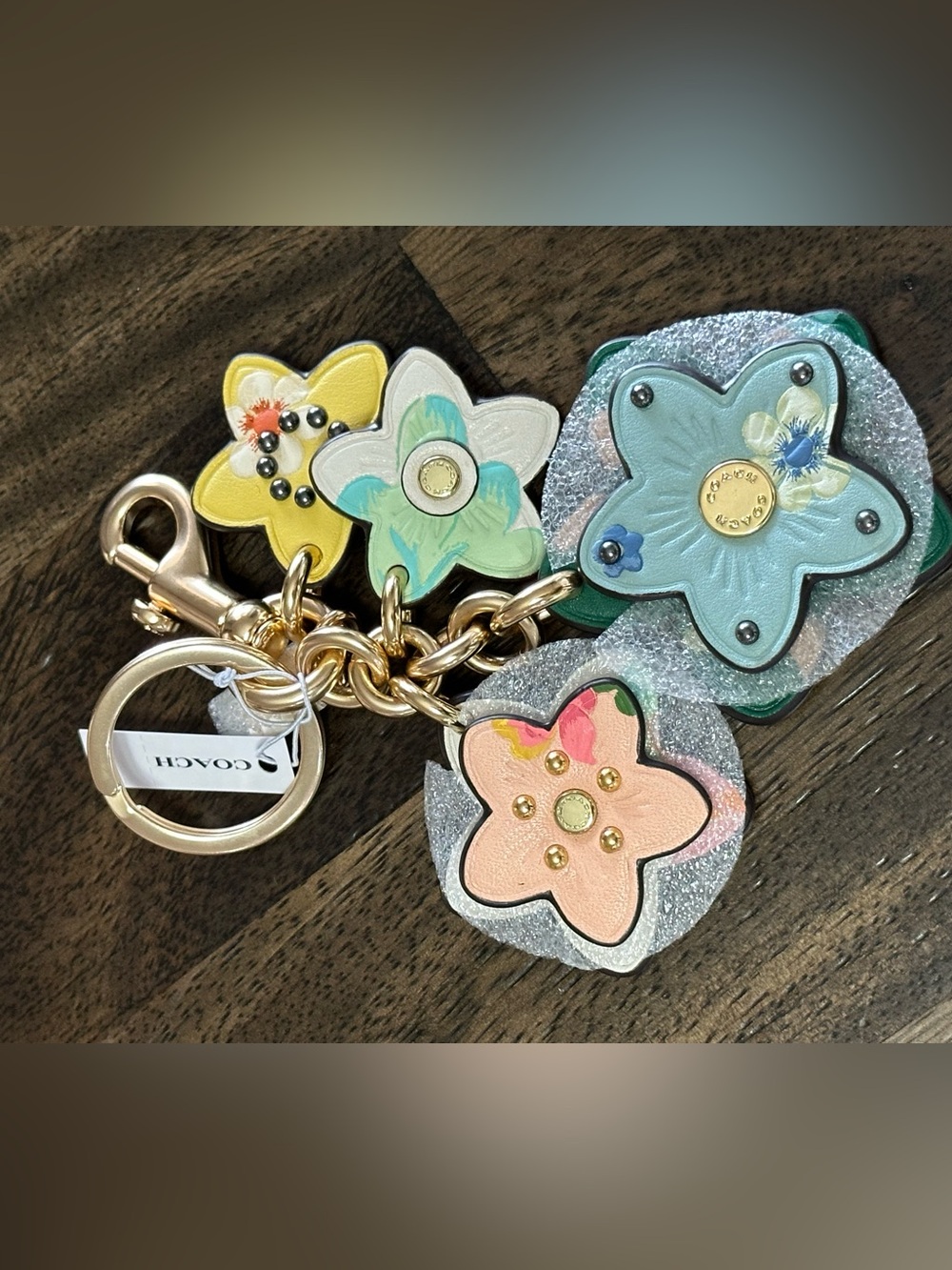 NWT Coach Floral Keychain Purse Charm